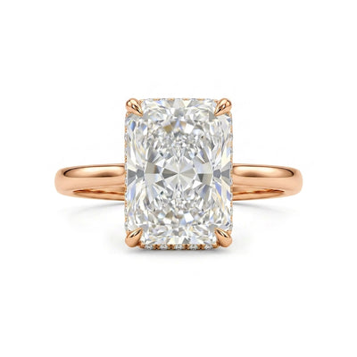 Radiant Hidden Halo Ring — certified lab grown diamond ring from Vimora Diamonds