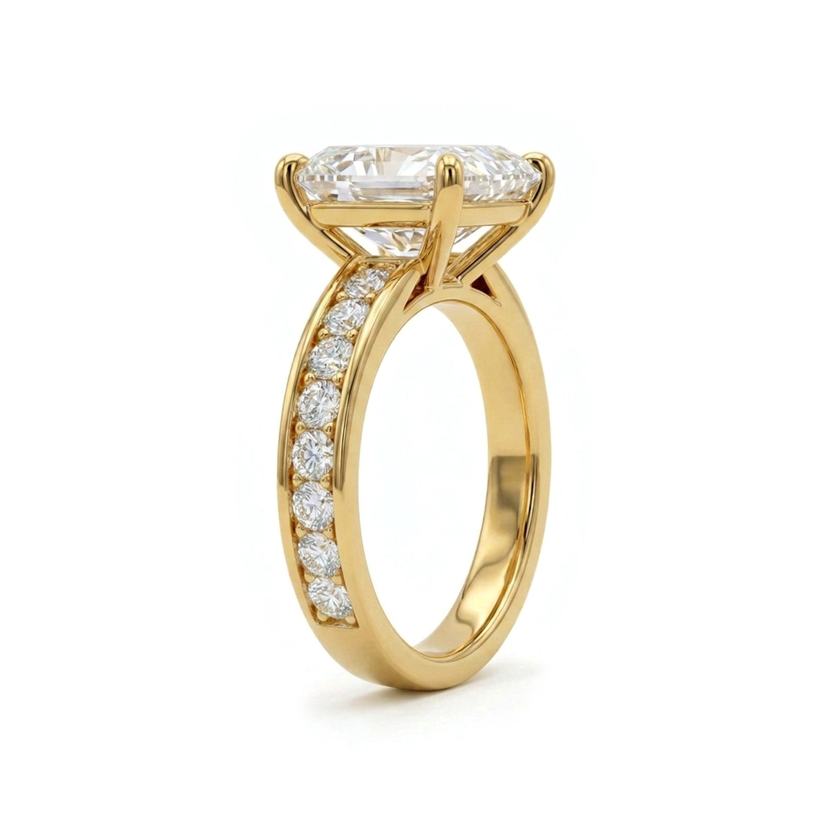 Radiant Channel-Set Ring — radiant lab grown diamond ring in 9K, 14K or 18K gold