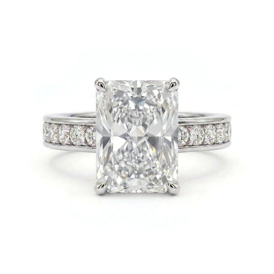Radiant Channel-Set Ring — radiant lab grown diamond ring in solid hallmarked gold