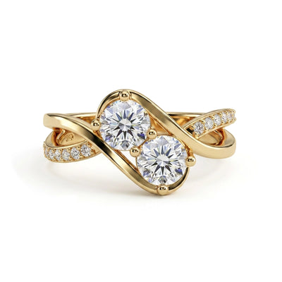 Two-Stone Infinity Toi et Moi Ring — round lab grown diamond ring by Vimora Diamonds