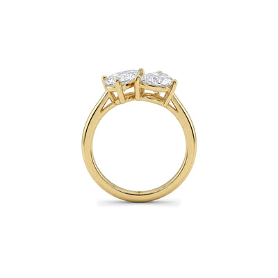 Double Pear Toi et Moi Ring — pear lab grown diamond ring in 9K, 14K or 18K gold