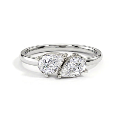 Double Pear Toi et Moi Ring — pear lab grown diamond ring in solid hallmarked gold