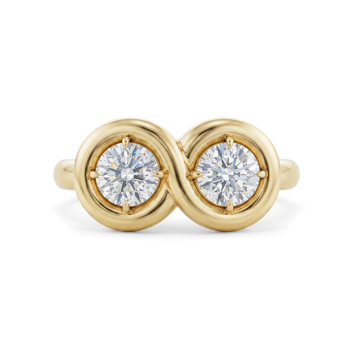 Infinity Circle Toi et Moi Ring — round lab grown diamond ring by Vimora Diamonds