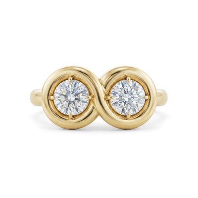 Infinity Circle Toi et Moi Ring — round lab grown diamond ring by Vimora Diamonds