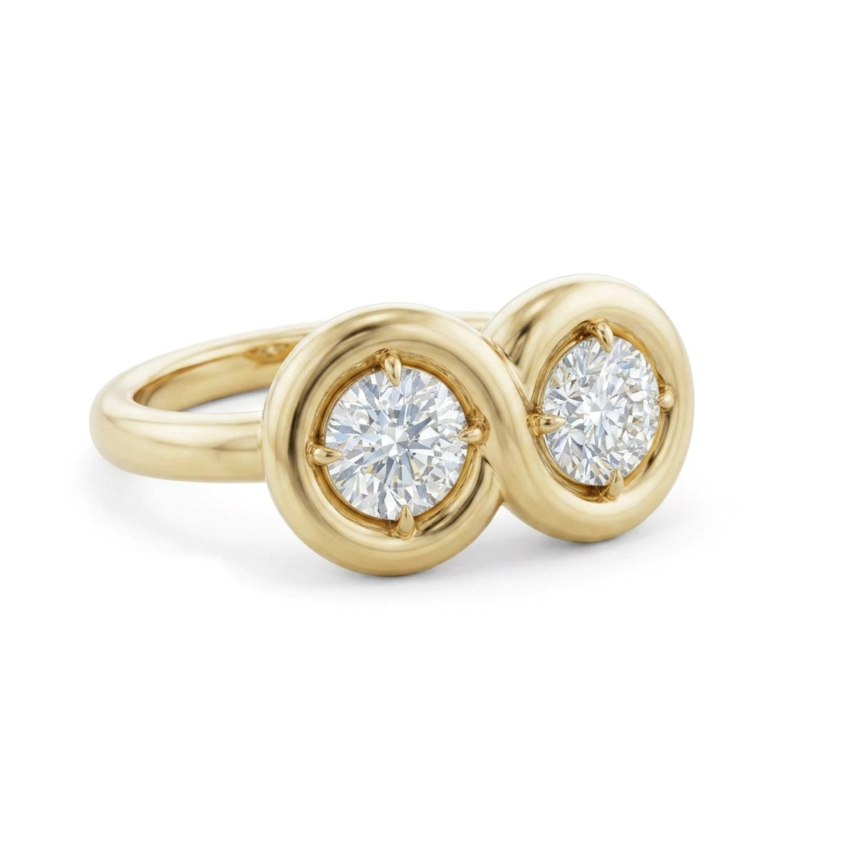 Infinity Circle Toi et Moi Ring in IGI certified lab grown diamond and BIS hallmarked gold