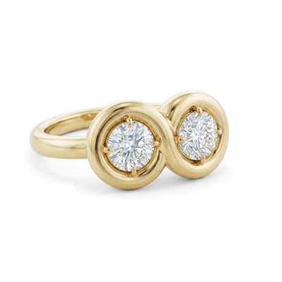 Infinity Circle Toi et Moi Ring in IGI certified lab grown diamond and BIS hallmarked gold