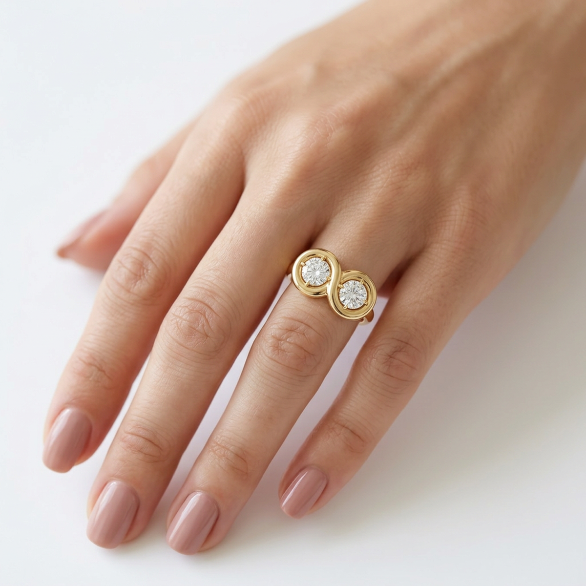Infinity Circle Toi et Moi Ring — lab grown diamond ring handcrafted by Vimora Diamonds