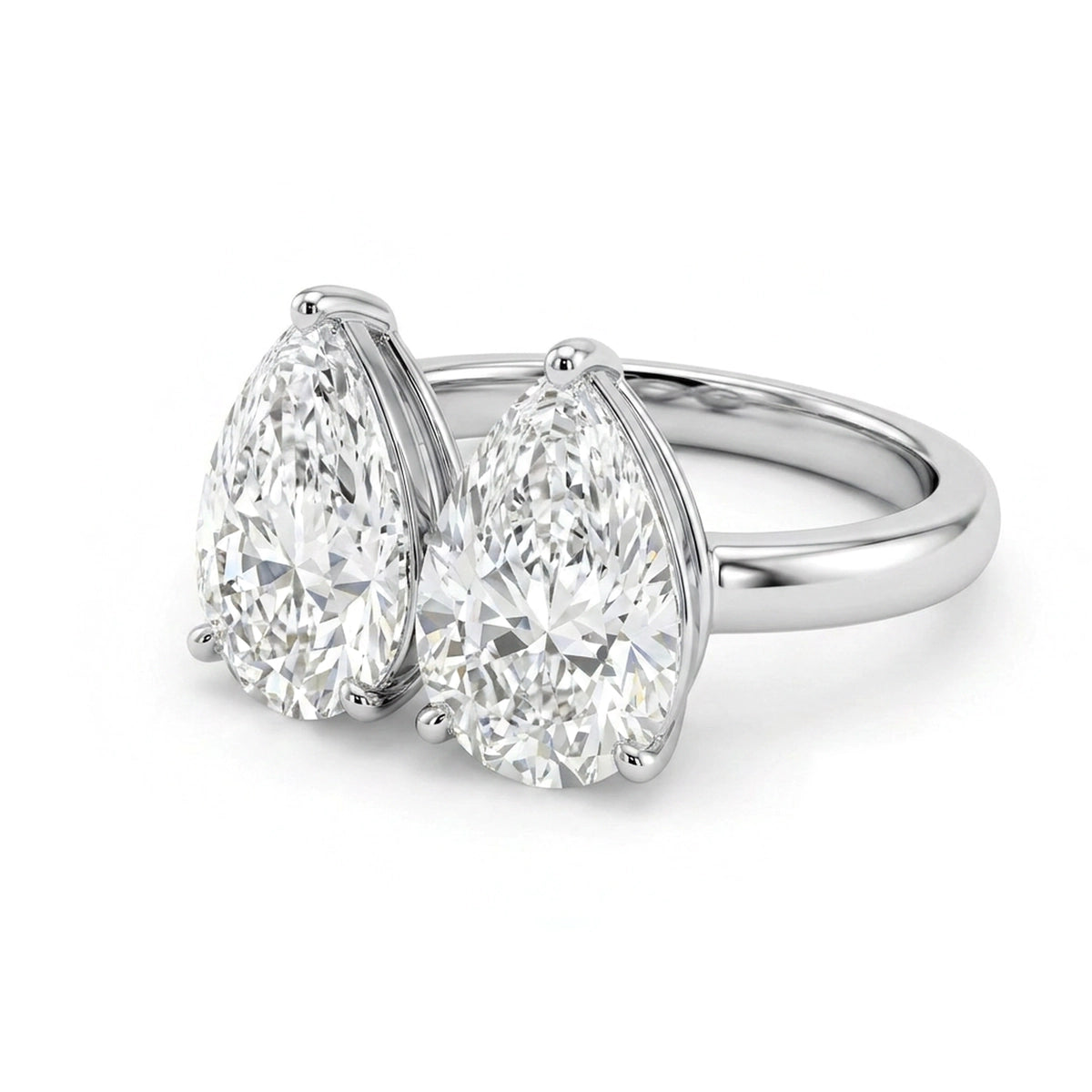 Pear Duo Wishbone Toi et Moi Ring — certified lab grown diamond ring from Vimora Diamonds