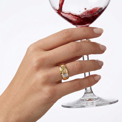 Fancy Yellow Pear & Emerald Toi et Moi Ring — lab grown diamond ring handcrafted by Vimora Diamonds