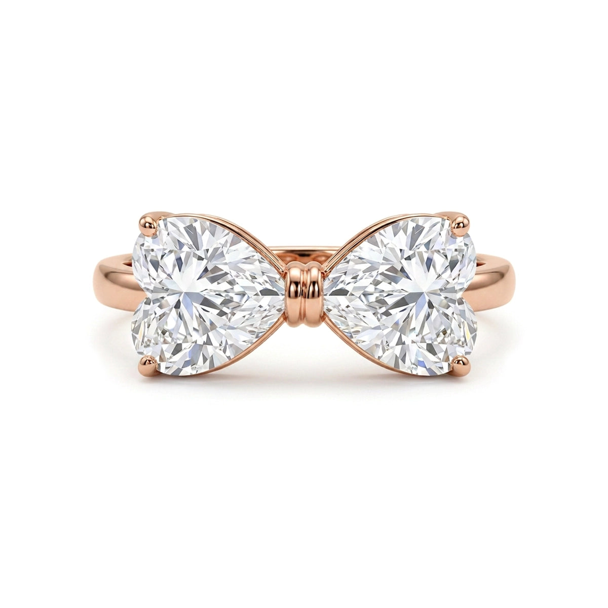 Double Heart Bow Toi et Moi Ring — certified lab grown diamond ring from Vimora Diamonds